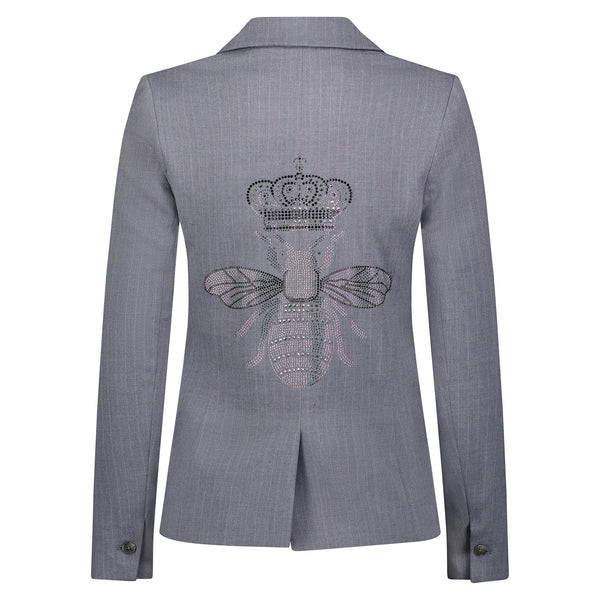 Silver Bee Pinstripe Blazer - Grey