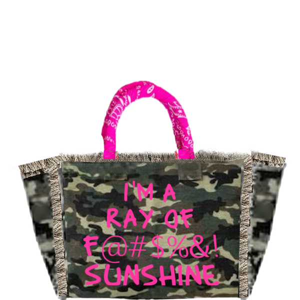 I'm a Ray Fringe Canvas Bag Camo