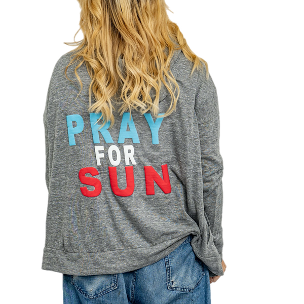 Jersey Zip Up Hoodie Pray For Sun