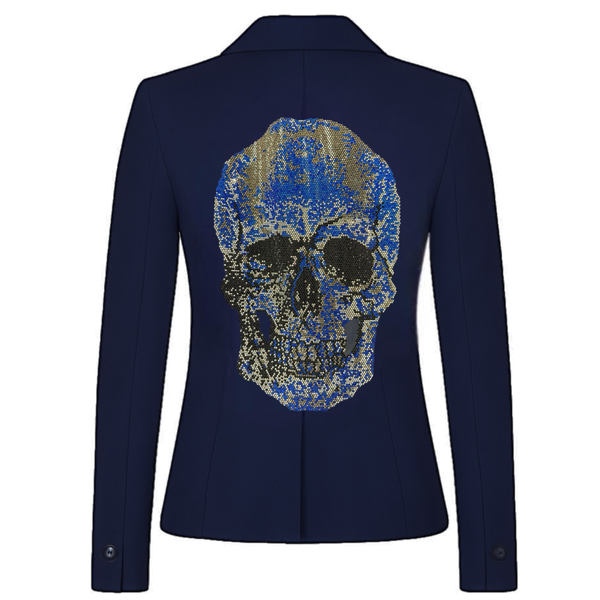 Blue Crystals Skull Blue Blazer SAMPLE SALE