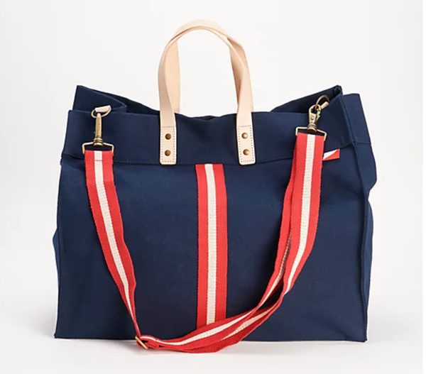Tote with Strap and Leather Handles