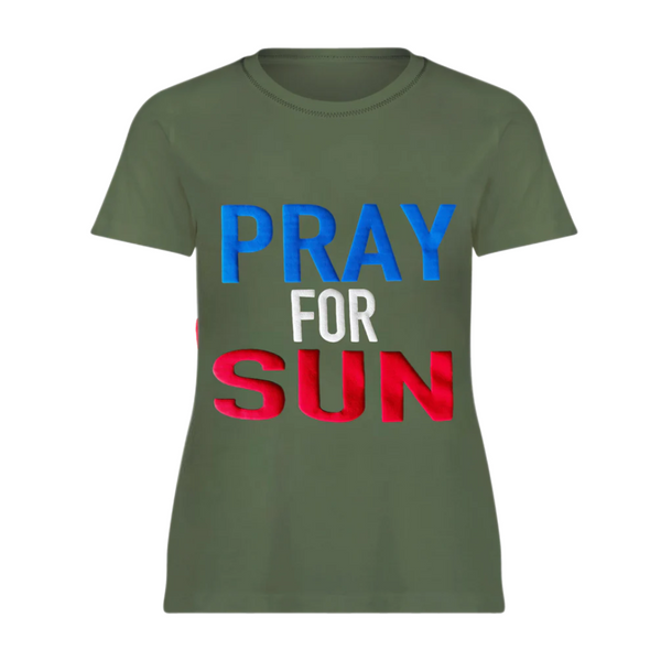 Pray for Sun Puff Print Tee Small SAMPLE SALE