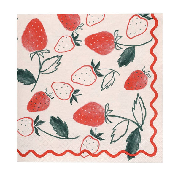 Strawberry Field Recycled Paper Napkins | 20 Pack | Summer |