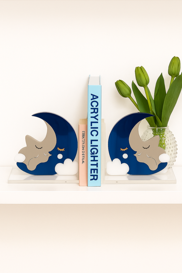 Acrylic Moon & Star Bookend