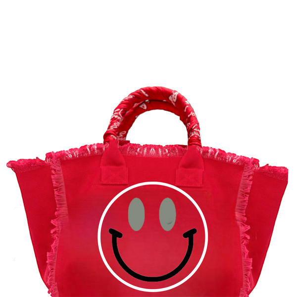 Smile Red YOG Fringe Canvas Bag