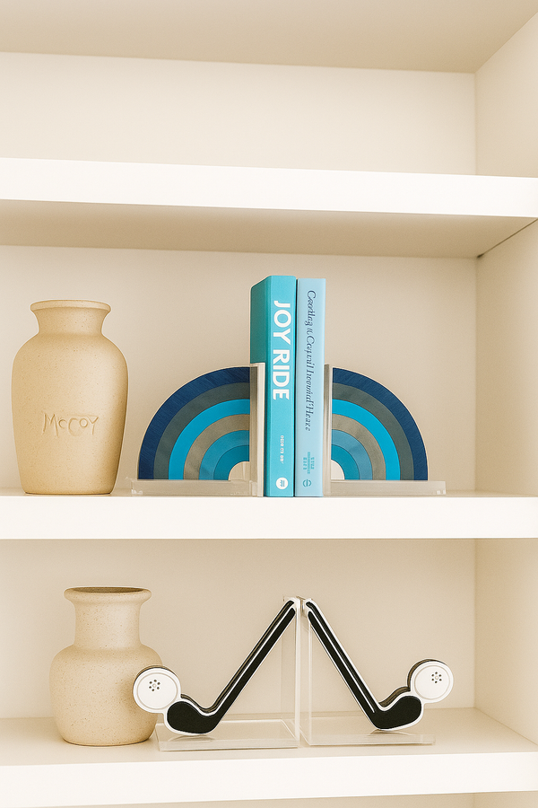 Acrylic Blue Rainbow Bookends