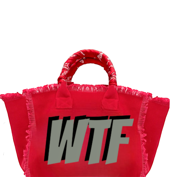 WTF Fringe Canvas Red Bag