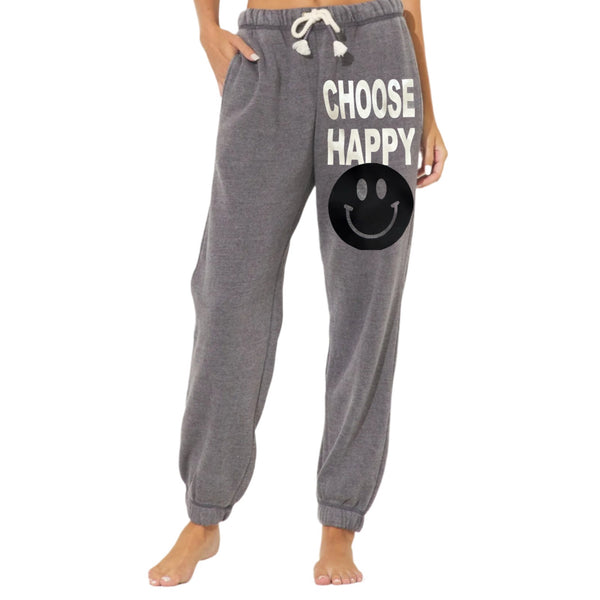 Choose Black Smile Happy Sweatpants