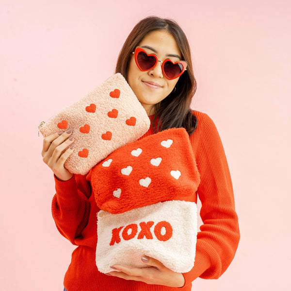 Cream Teddy Pouch - Xoxo
