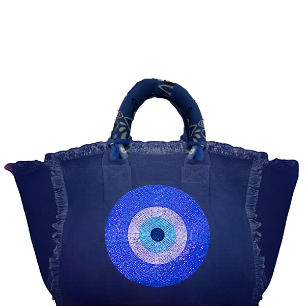 Evil Eye Fringe Canvas Bag