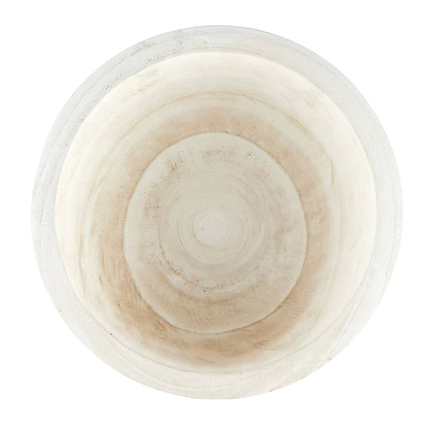 Wood Serving Bowl - White