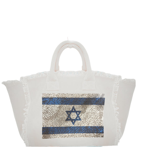 Israel Flag Canvas Fringe Bag