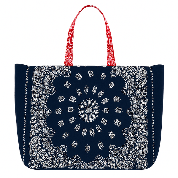 Reversible Bandana Shopper Tote Plain