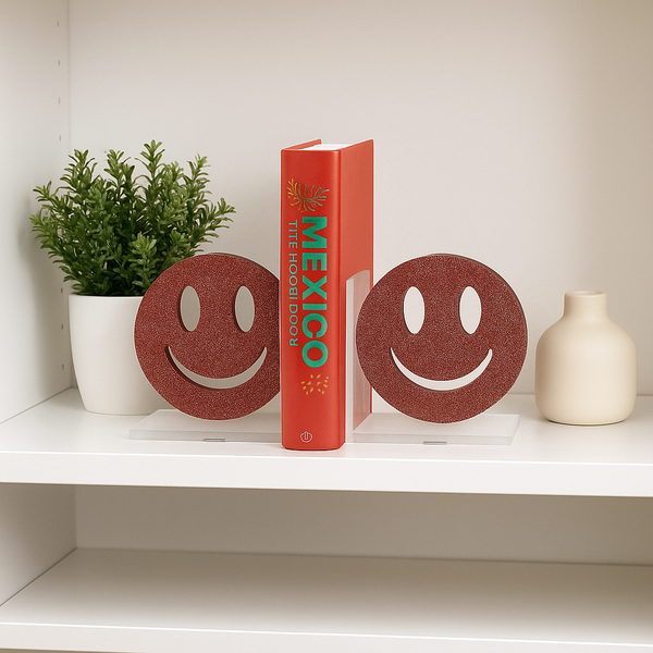 Acrylic Pink Glitter Smiles Bookends