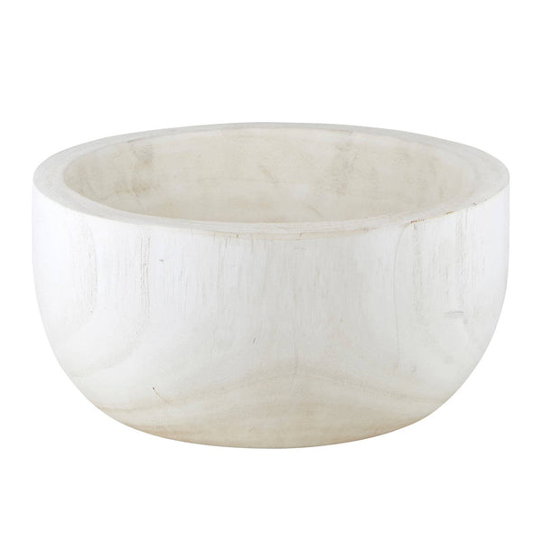 Wood Serving Bowl - White