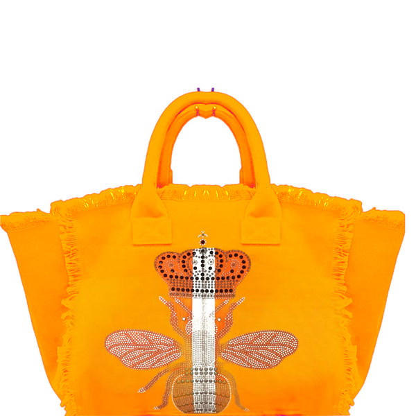 Bee Lines Orange Canvas Fringe Bag