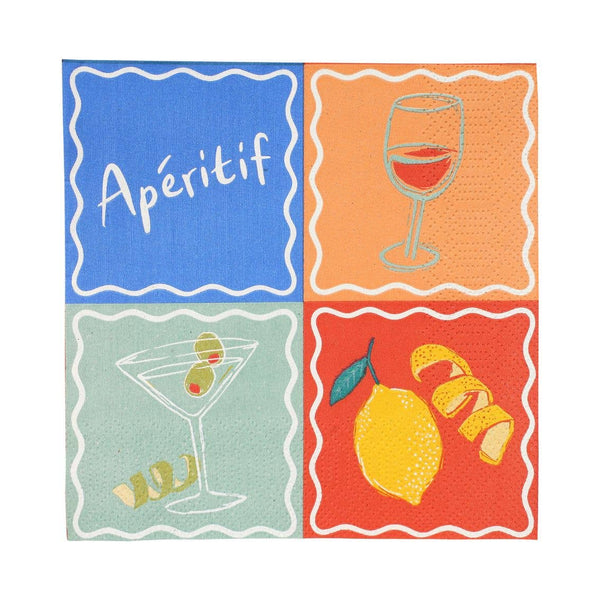 Bon Aperitif Recycled Paper Cocktail Napkins | 20 Pack |
