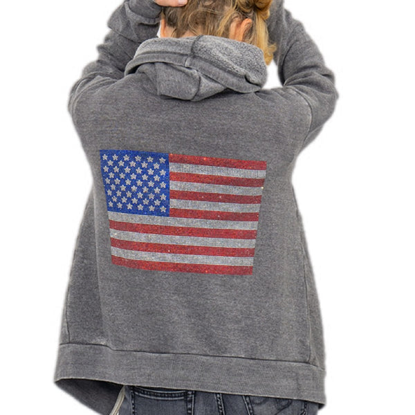 Usa Flag Zip Up Hoodie