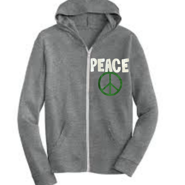 Jersey Zip Up Hoodie Peace
