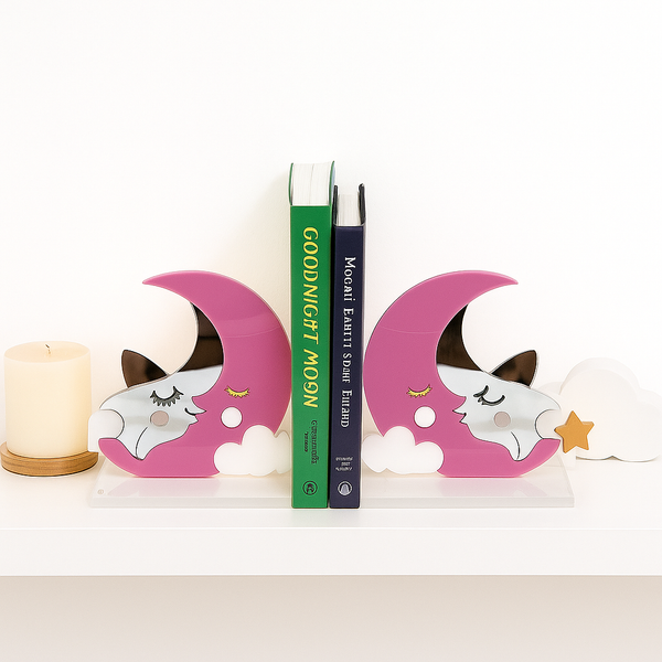 Acrylic Moon Pink Bookends
