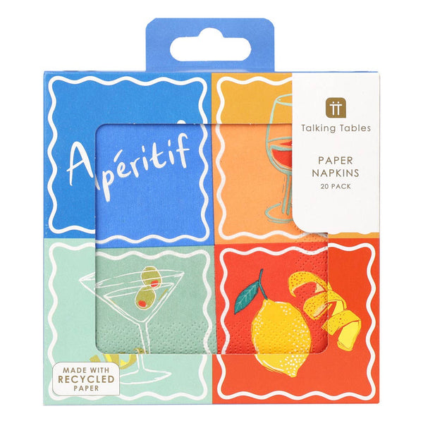 Bon Aperitif Recycled Paper Cocktail Napkins | 20 Pack |
