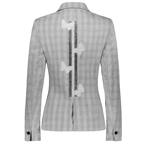 Butterflies Lines Blazer - Black Plaid