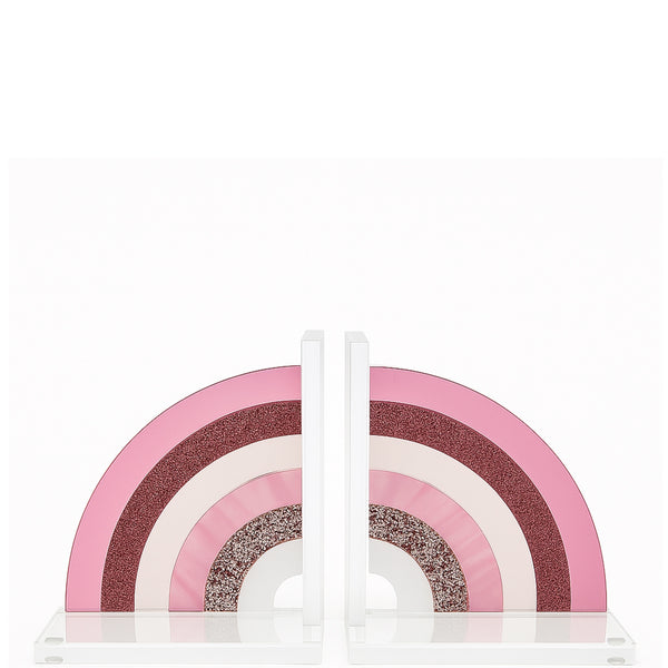 Acrylic Rainbow Pink Bookends