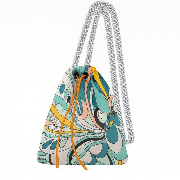Drawstring Pucci Inspired Silk Pouch