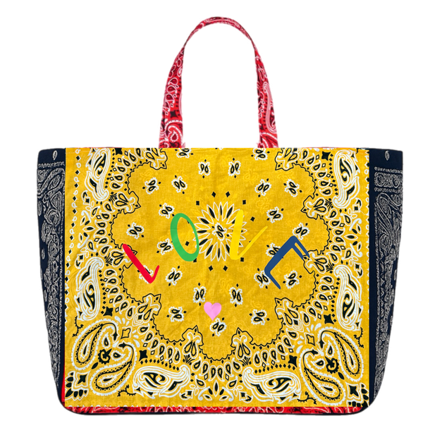 Love Reversible Bandana Shopper Tote
