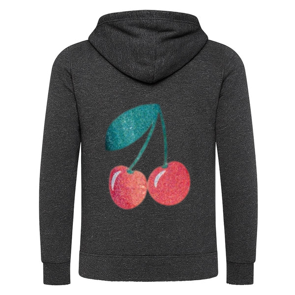 Jersey Zip Up Hoodie Cherries