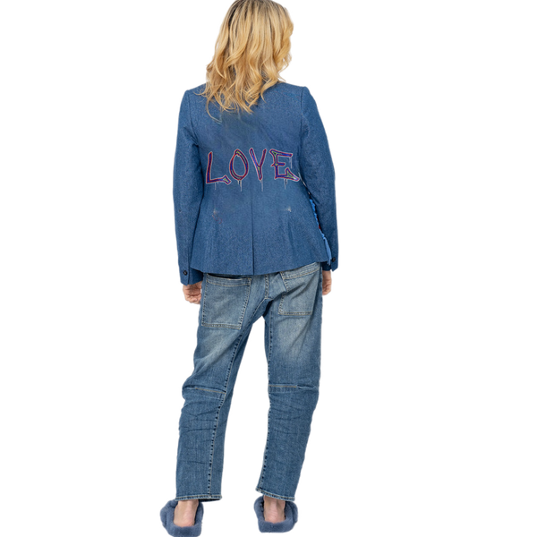 Love Drip Blazer - Denim Size SAMPLE SALE