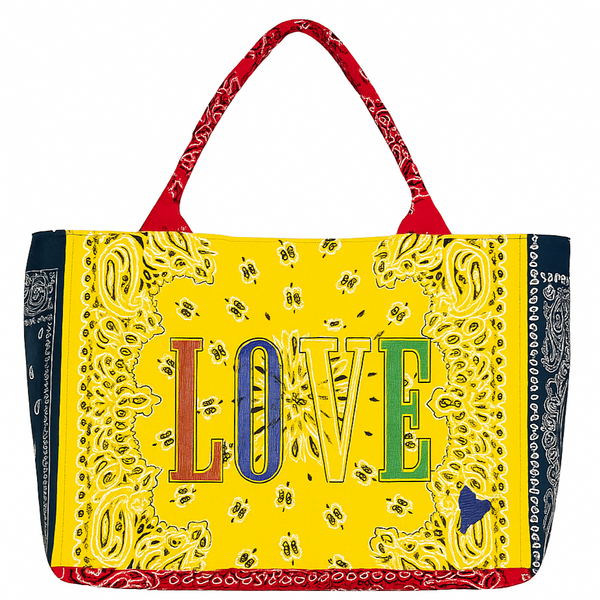 Love Rhinestones Reversible Bandana Shopper Tote