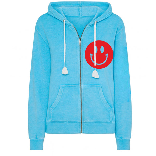 Red Big Smile Zip Up Hoodie SAMPLE SALE