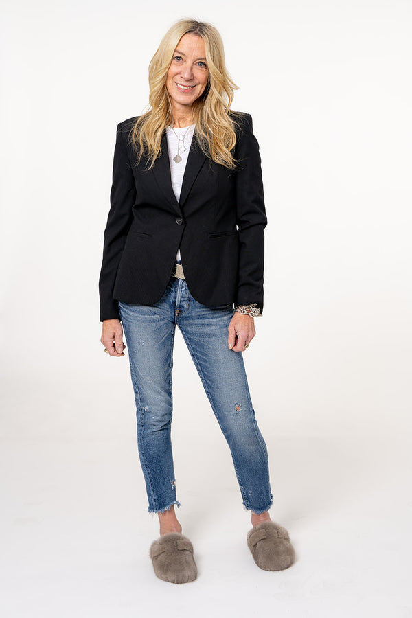 Blue Crystals Skull Blue Blazer SAMPLE SALE