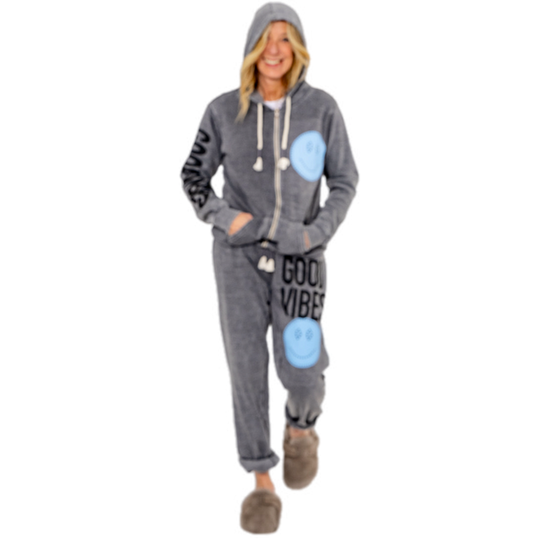 Good Vibes Smile Zip Up Hoodie