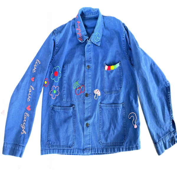 Hand-Embroidered Vintage Army Jacket –