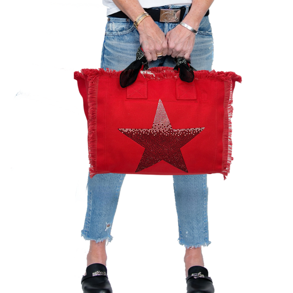 Star Ombre Fringe Canvas Bag
