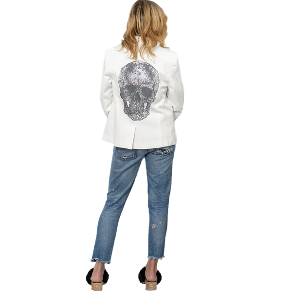 Crystal Skull Blazer - White SAMPLE SALE