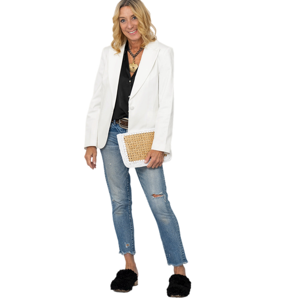 Crystal Skull Blazer - White