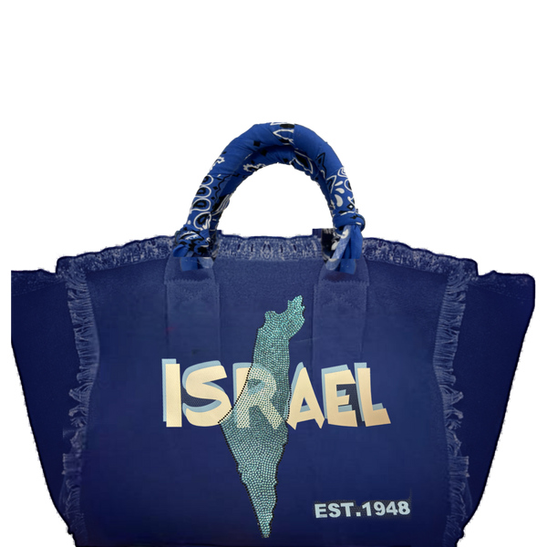 ISRAEL Map Canvas Fringe Bag