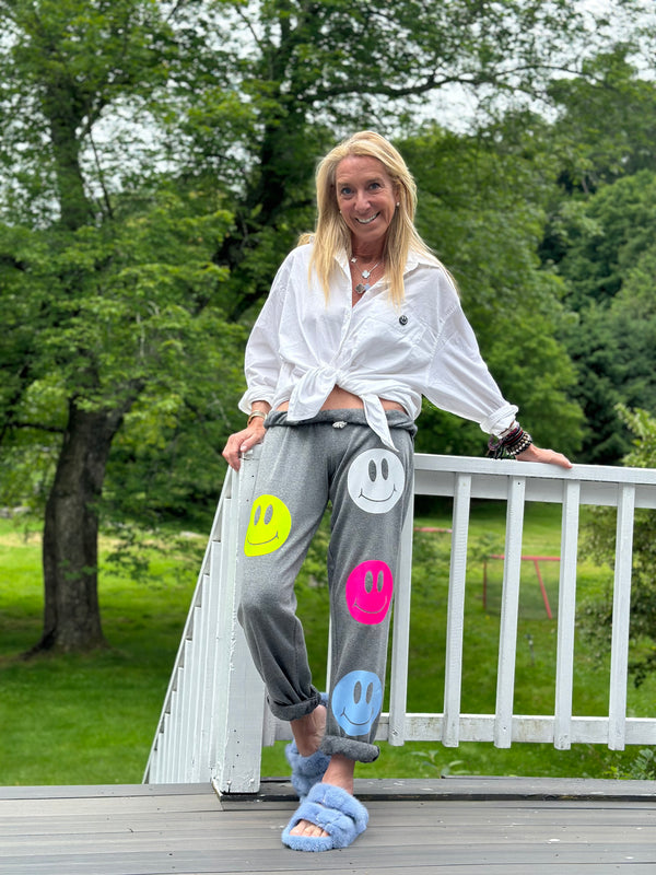 Multi Smile Grey Sweatpants