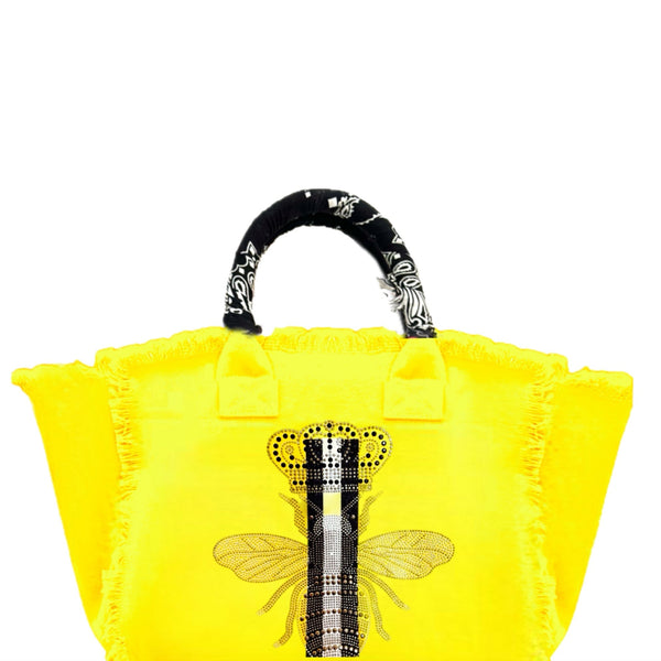 Bee Lines Canvas Fringe Bag