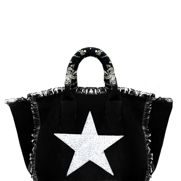 Star Crystal Fringe Canvas Bag