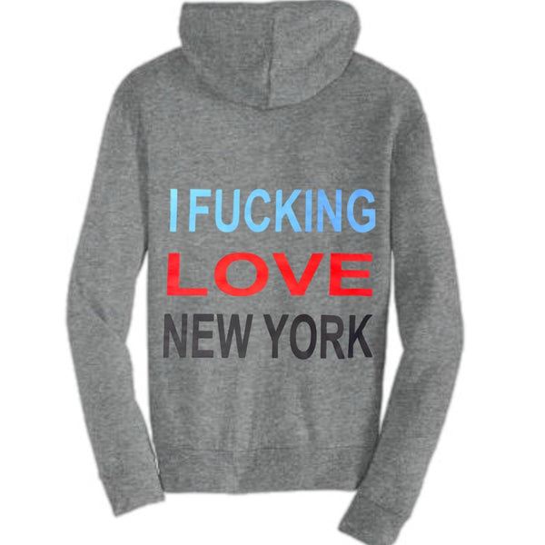 Jersey Zip Up Hoodie F#@ Love New York