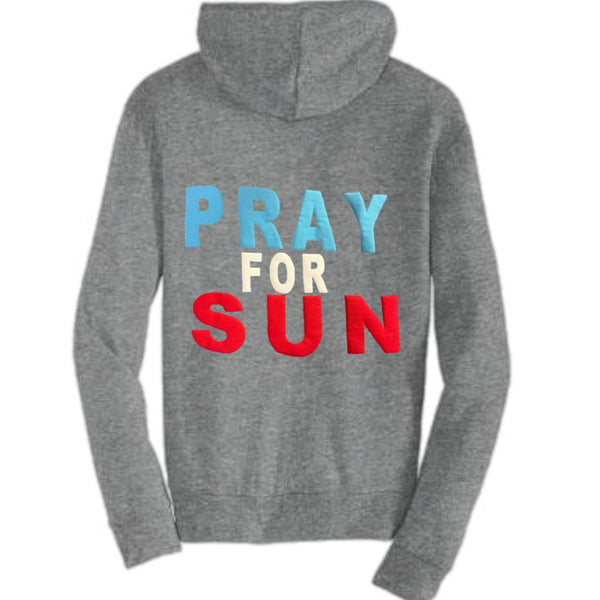 Jersey Zip Up Hoodie Pray For Sun