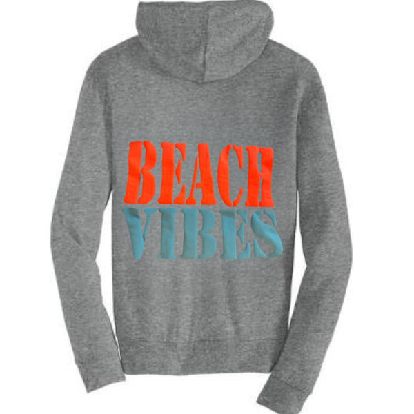 Jersey Zip Up Hoodie Beach Vibes
