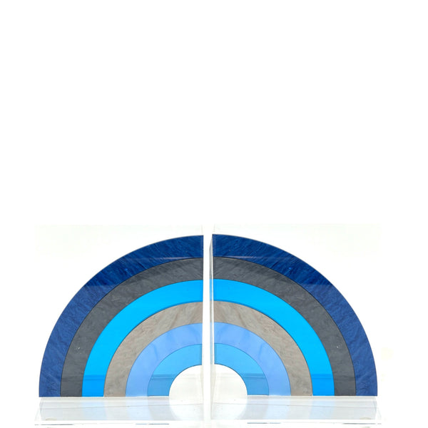 Acrylic Blue Rainbow Bookends