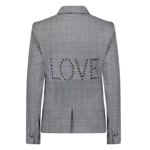 Love Skull Blazer - Black Plaid SAMPLE SALE