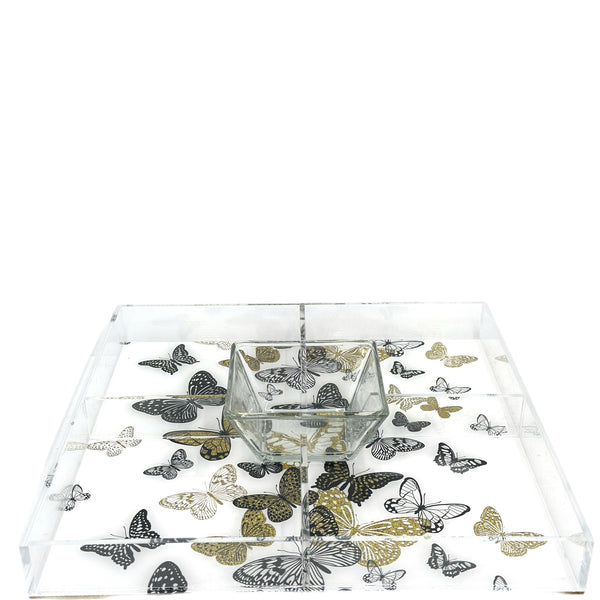 Acrylic Swivel Crudite Butterflies Gold