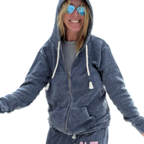 Plain Zip Up Soft Hoodie